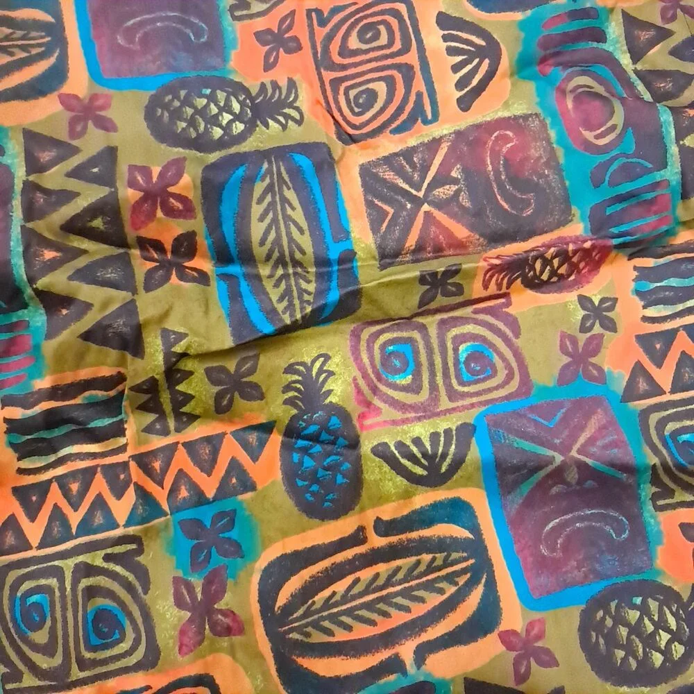 Spoonflower Set 2 Standard pillow Shams flanged tiki Polynesian green teal‎